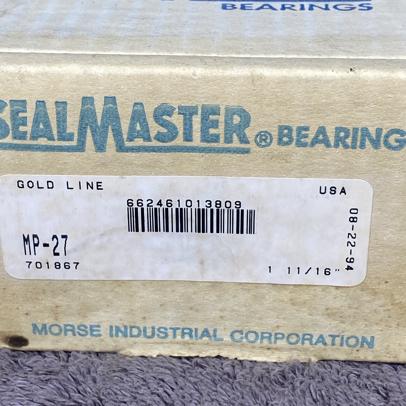 Sealmaster MP-27 2 Bolt Pillow Block Bearing New Old Stock New In Box 1-11/16″