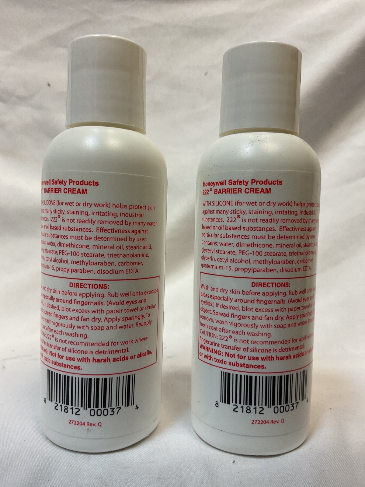 2 Honeywell 222 Barrier Cream w/Silicone 4oz