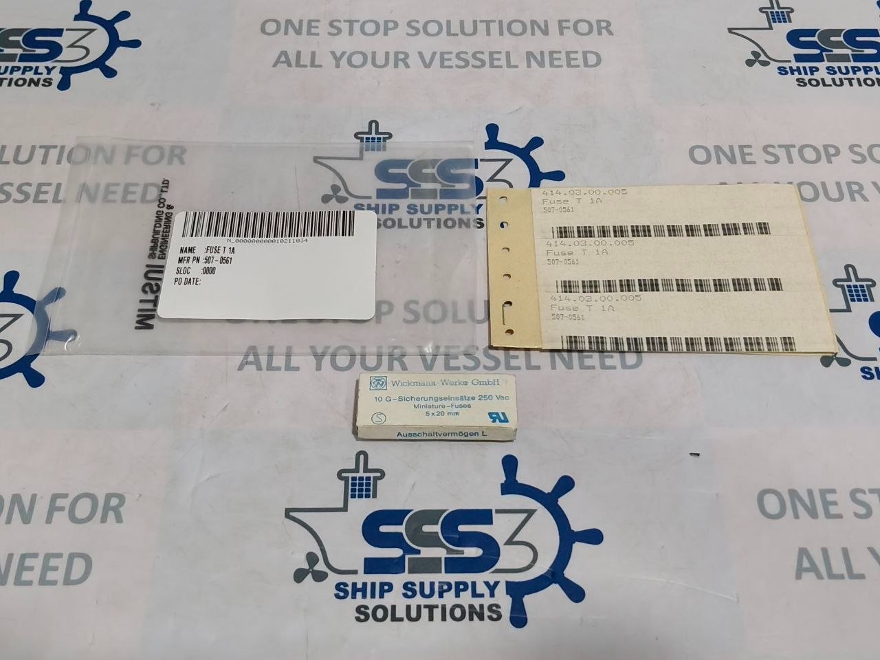 Wickmann-Werke T1L250 Miniature-Fuses 1A 507-0561 250VAC 5x20mm (Lot of 7 pcs)