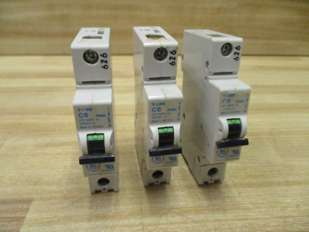 General Electric V07106 V-Line 6 Amp Circuit Breaker GE (Pack of 3)