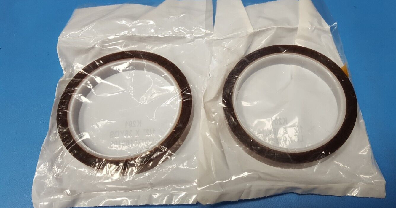 2 Rolls, 1/2 ” (13mm) x 36 yards (108FT) High-Temp Kapton Polyimide Tape, K201