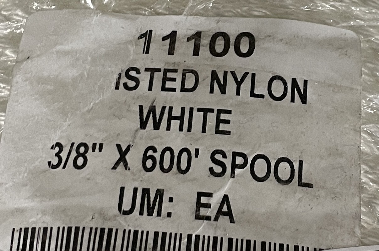 Aamstrand 3/8″ X 600Ft Twist Nyl White Spool 11100