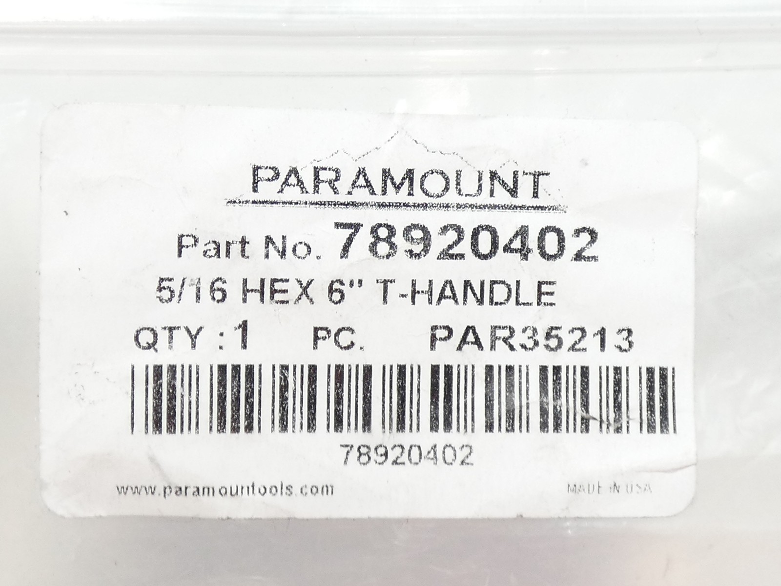 *Lot of 2* Paramount 78920402 T-Handle Cushion Grip Hex End Key 5/16″ x 6″ Br…
