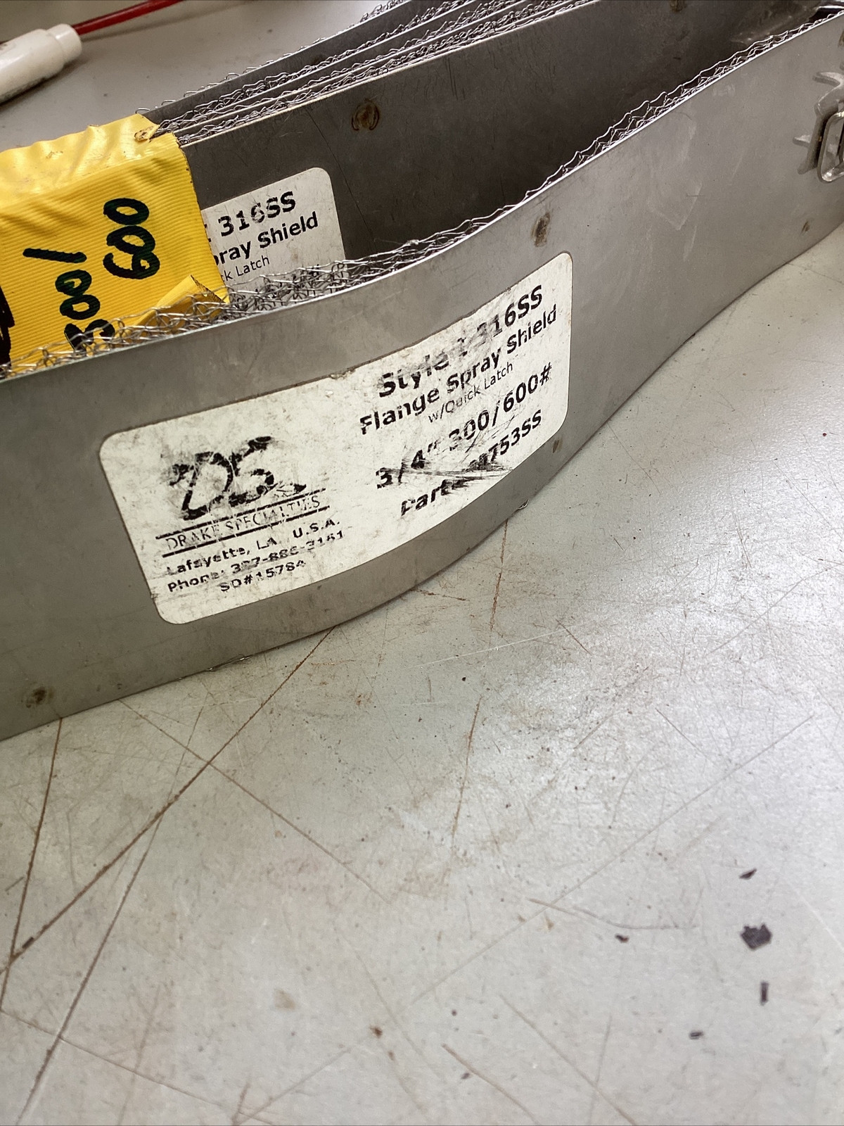SIX 1/2”-300/600# Drake S/N F053SS Flange Spray Shield Quick Clamp Style I316SS