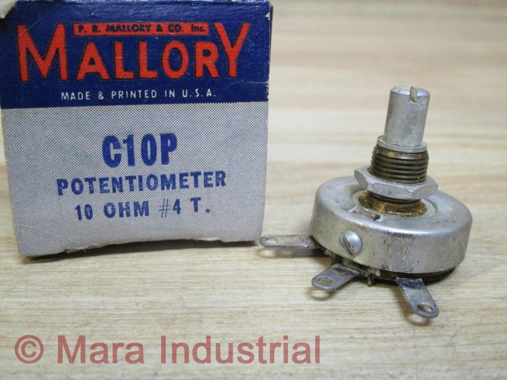 Mallory C10P Potentiometer 10 Ohms #4T (Pack of 3)