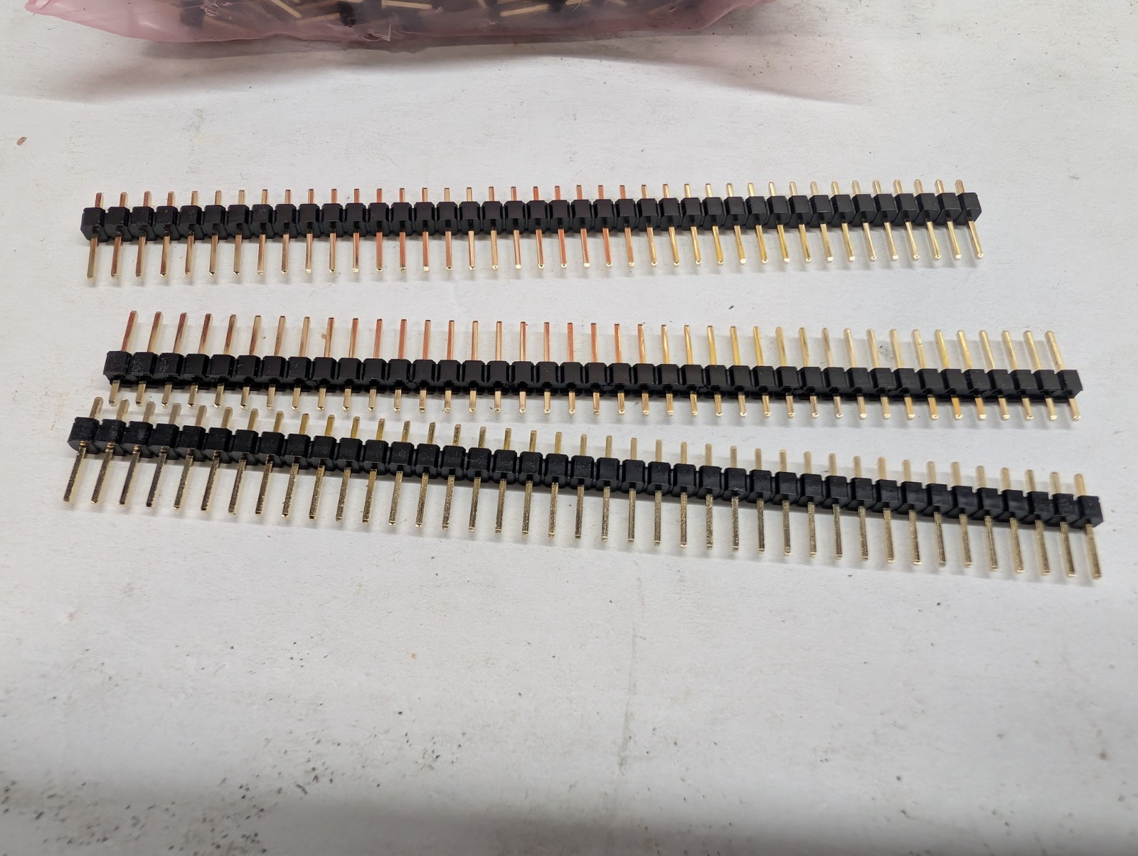 Lot of 90 AMP 36-Pin Single Row Gold Plated Male Header Strips 2.54mm NOS