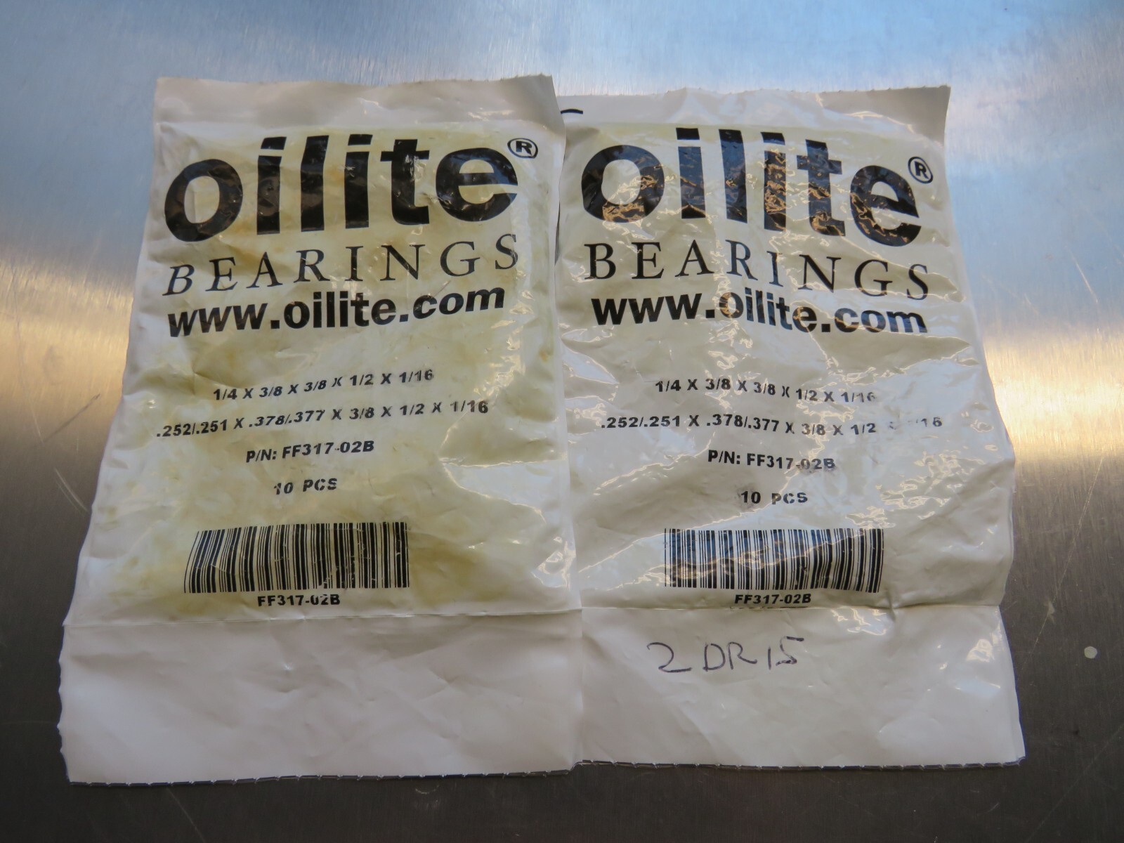 Oilite FF317-02B 1/4″ Bore 3/8″ Hsng 3/8″ Long Flange Sleeve Bearing Lot of 20!