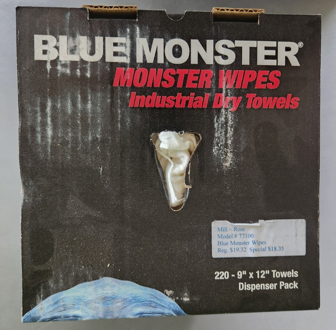 (220 Pcs) Mill-Rose Blue-Monster Wipes 9″ x 12″ Dry Towels, #77100