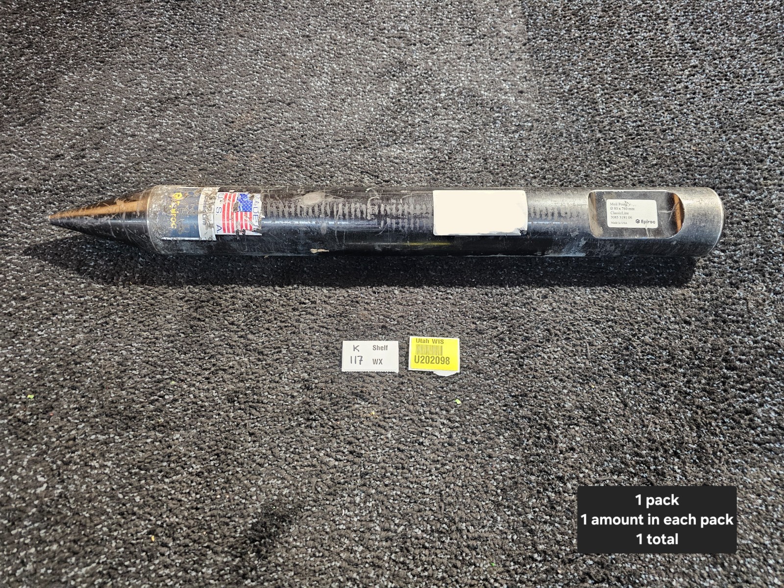 Epiroc 3083 3191 06 Moil Point (Conical) 760 mm for SB302 Classic Line