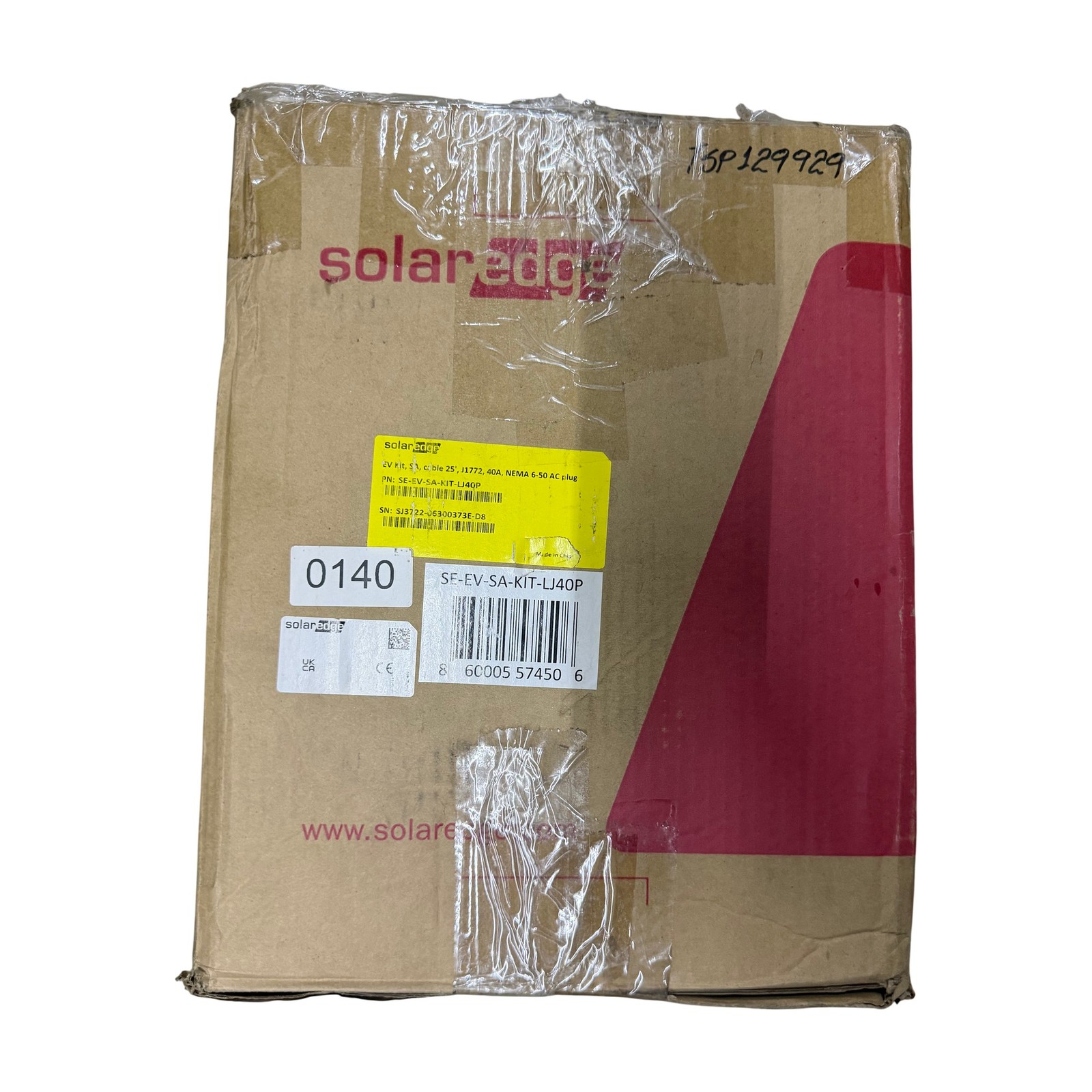 SolarEdge SE-EV-SA-KIT-LJ40P EV Charging Station 40A J1772 25ft Cable NEMA 6-50