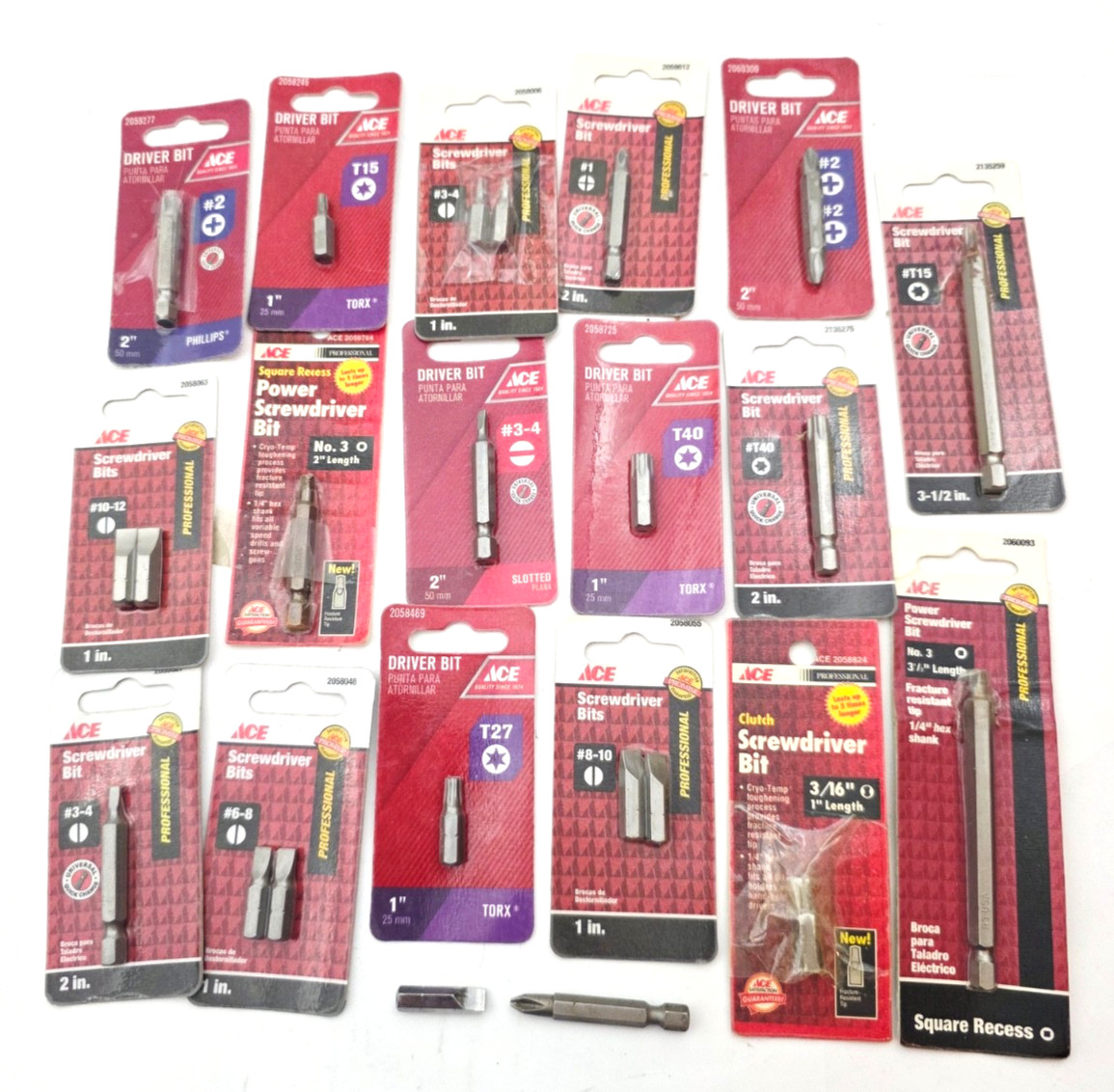 Lot of Ace Hardware Driver Bits Assorted Types & Sizes