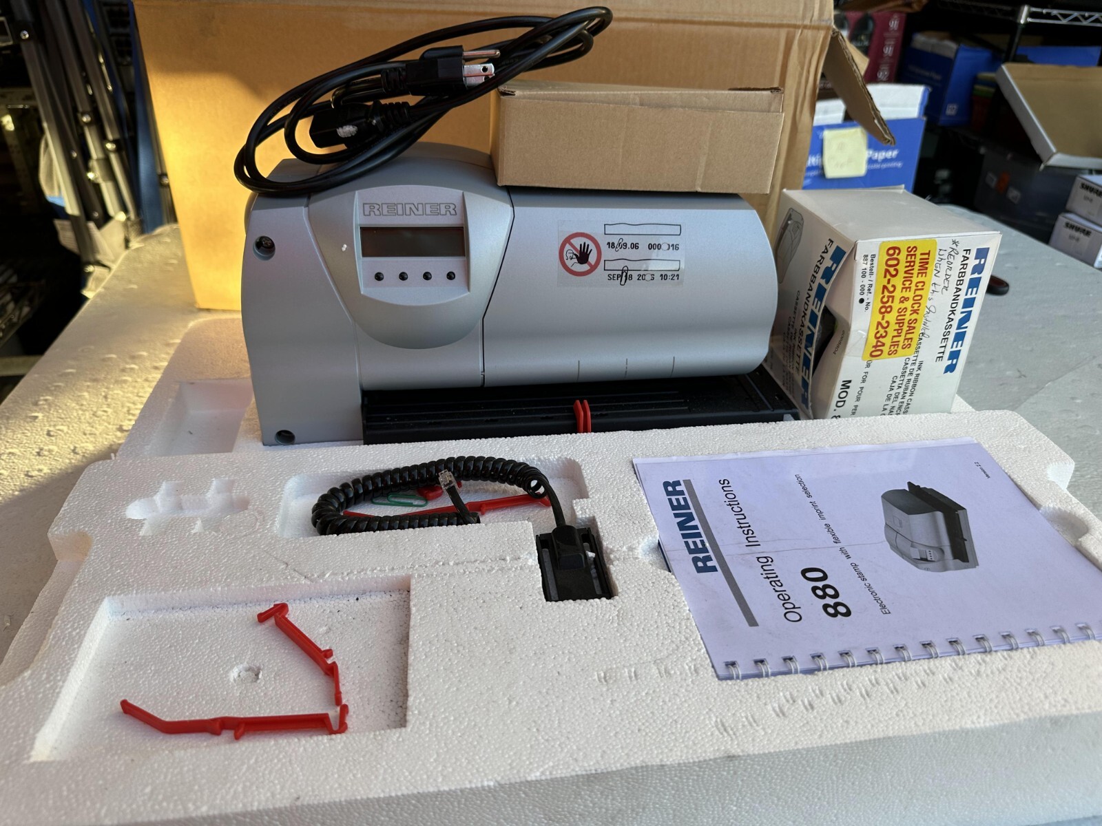 Reiner 880 electronic stamp with Genuine Ribbon Cartridge. Fast free shipping