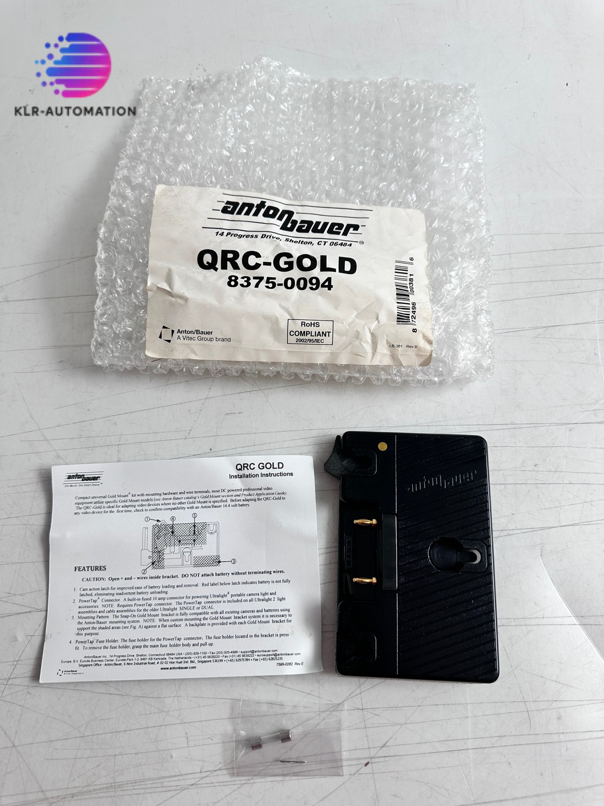 Anton Bauer 8375-0094 QRC-GOLD Compact Universal Mounting Support In Gold