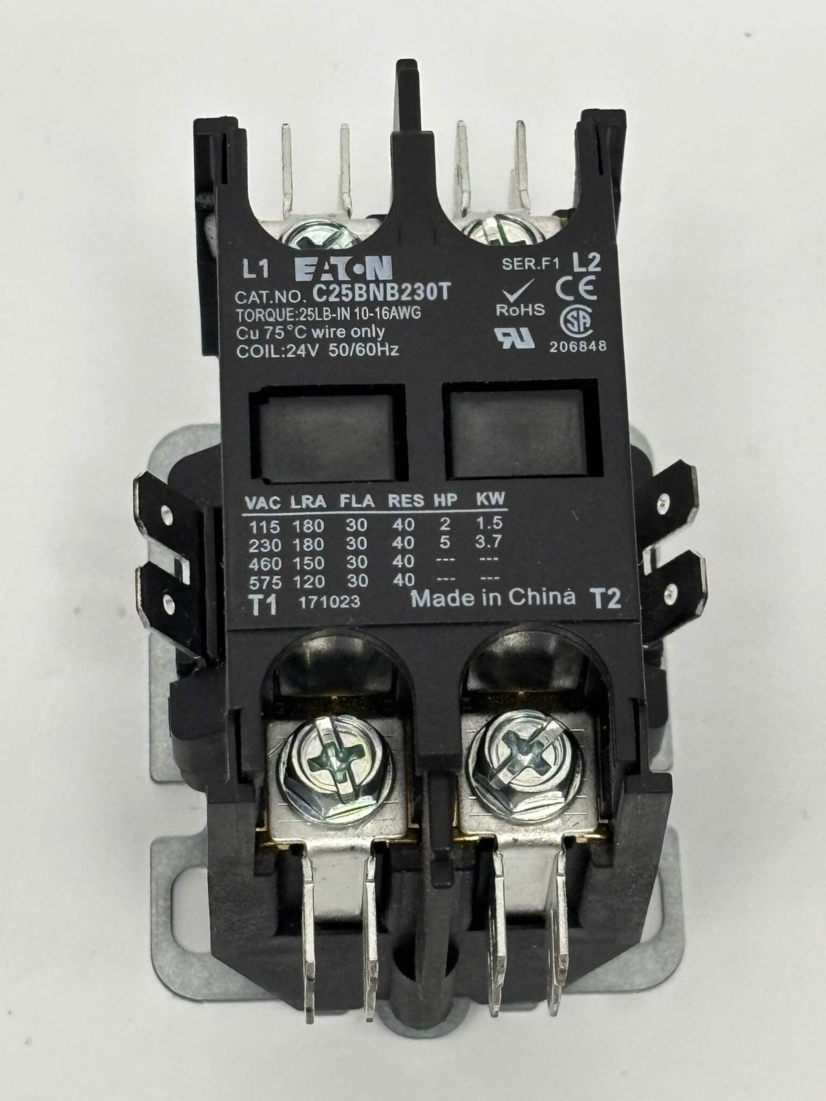 2 PACK Eaton C25BNB230T Non Reversing Definite Purpose Contactor 2 P 30A
