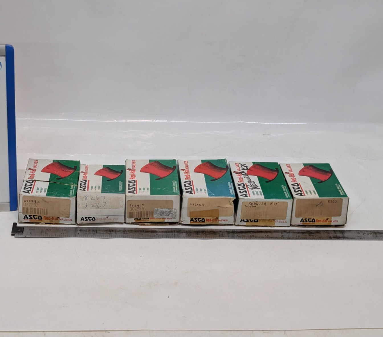 6 Assorted Asco Red Hat Valve Rebuild Kits: 8262/63;072282;302925;082983;302001