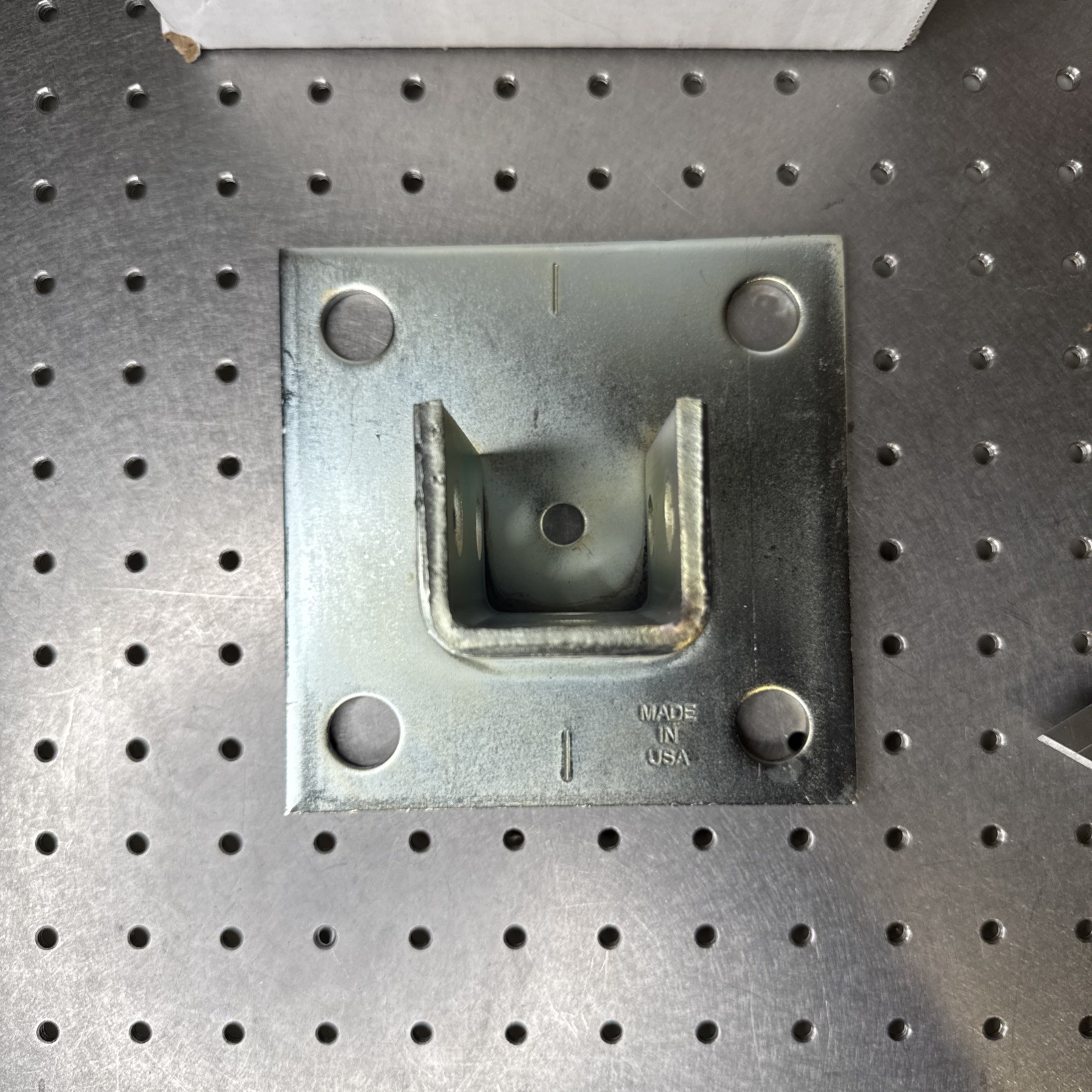 B280SQ Post Base Single Channel 4 Hole Sq 3-1/2 Box Of 5