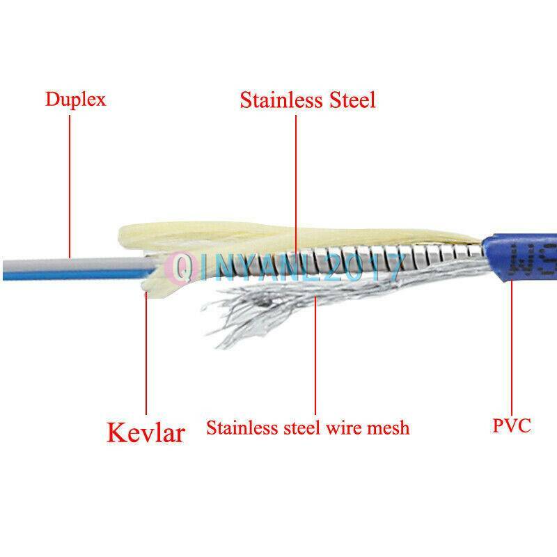 LC-LC UPC SM 9/125 Duplex Fiber Cable Armored Cable Fiber Optic Patch Cord 80M