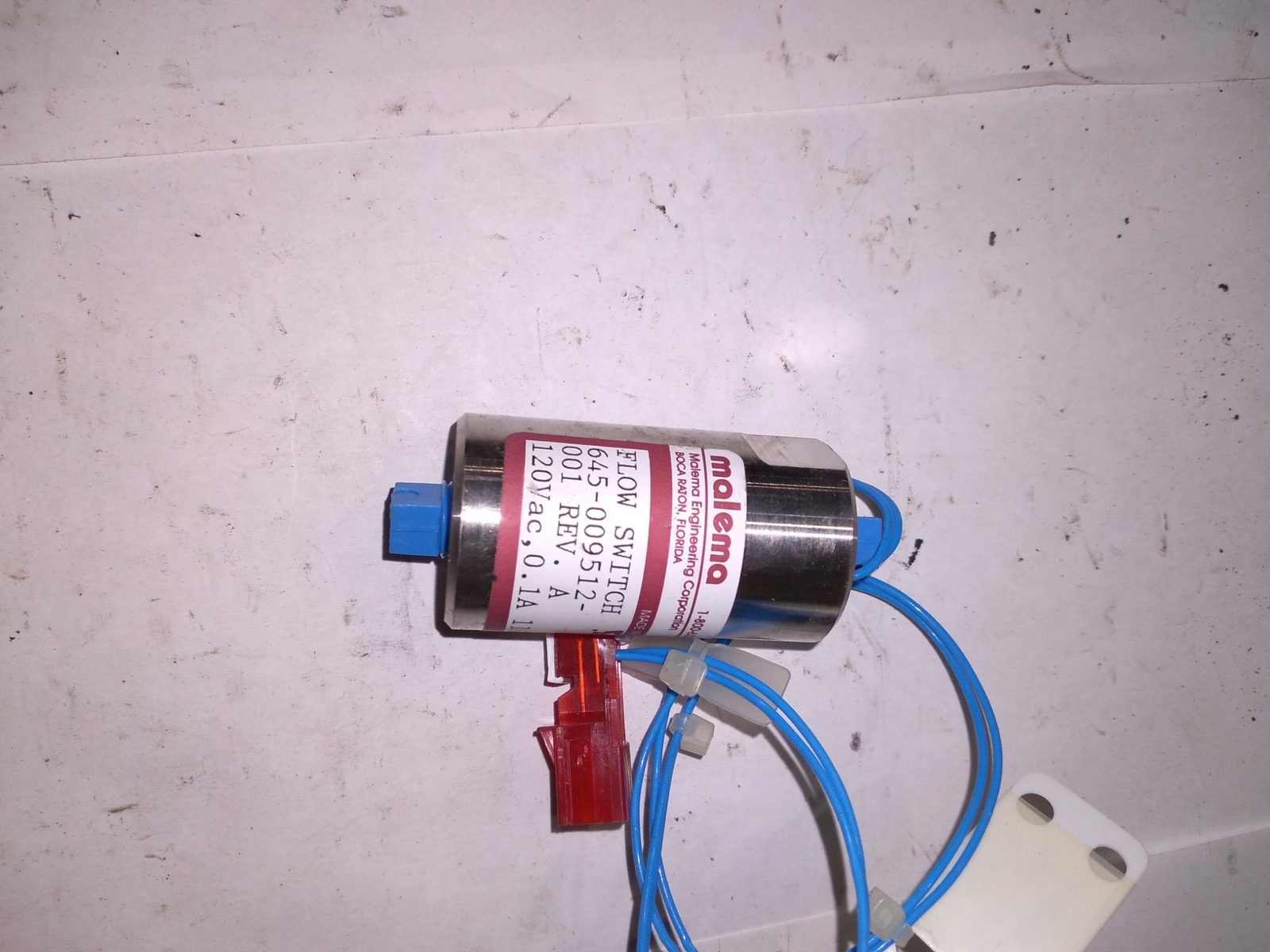 MALEMA FLOW SWITCH 645-009512-001 REV.A 120VAC 0.1A