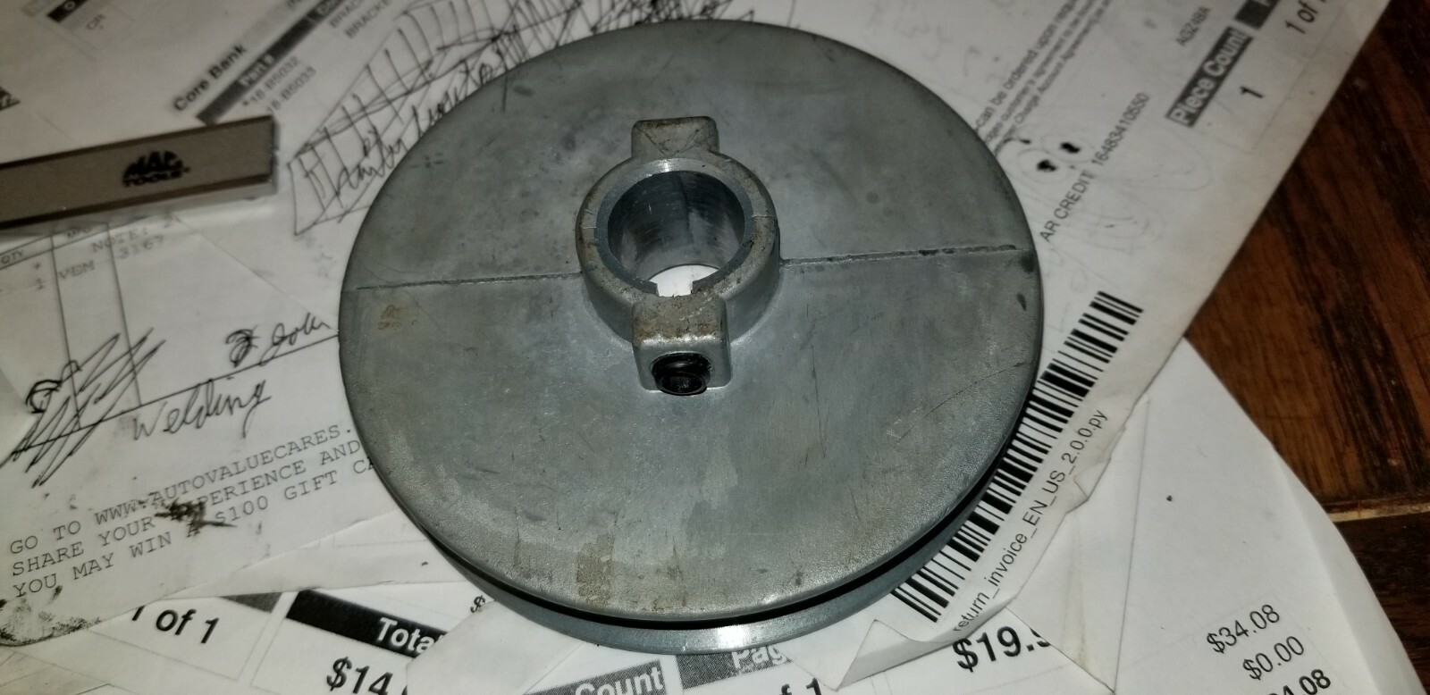 Belt Pulley 4″ OD 3/4″ ID for shaft 9/16″ width for belt Chicago Die Cast 400A