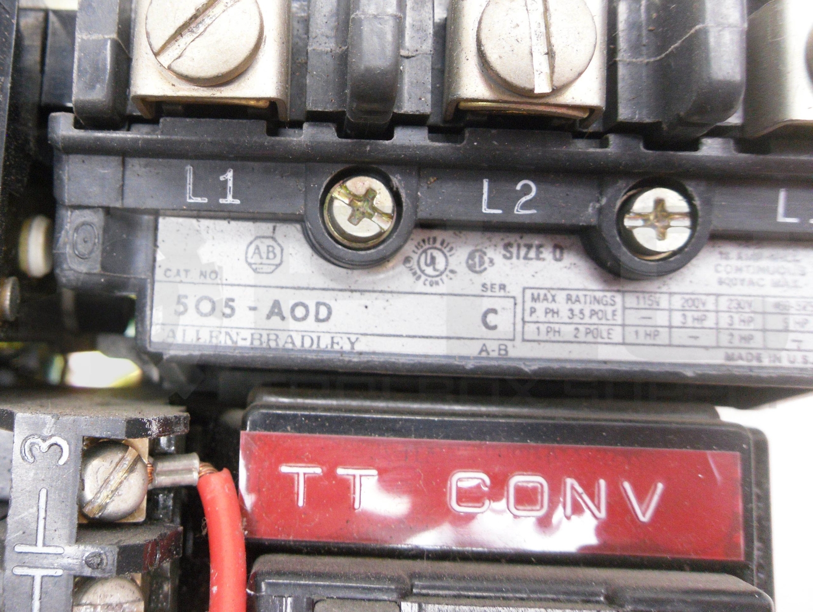 ALLEN BRADLEY 505-AOD /C W/ CB236 W/ W33 W/ 42185-800-01 W/ 40410-326-52 595-A02