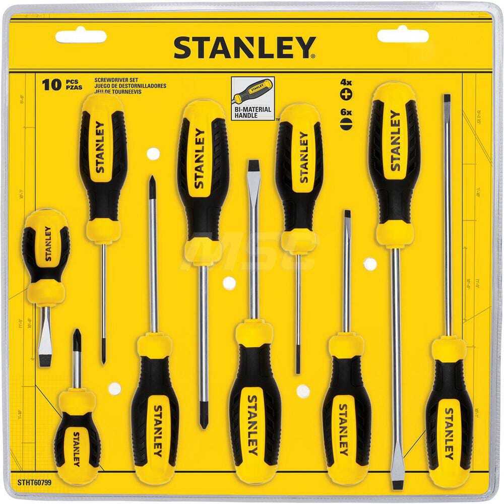 Stanley STHT60799 Screwdriver Set: 10 Pc, Phillips & Slotted