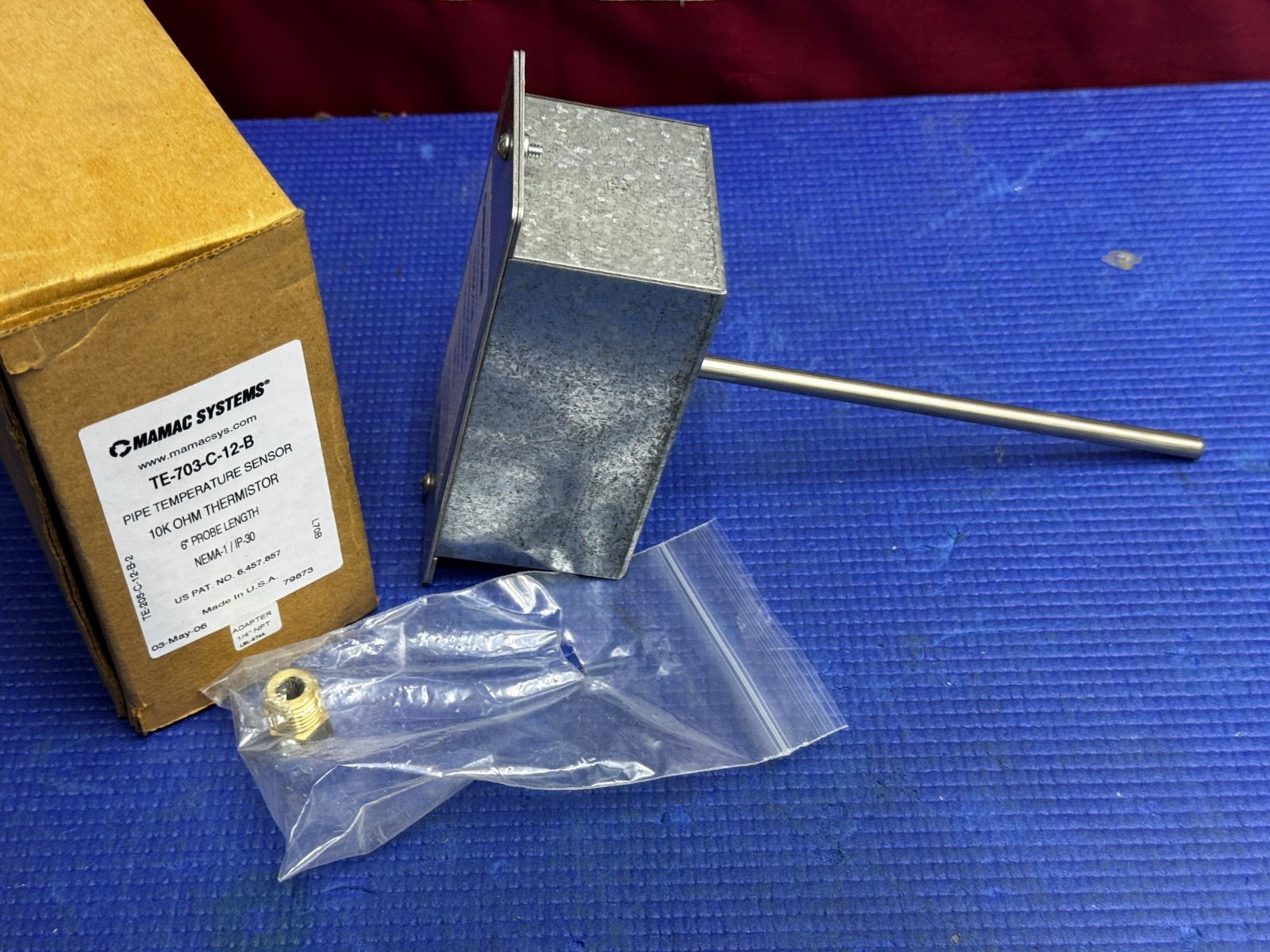 MAMAC Systems TE-703-C-12-B-3 HVAC Pipe Immersion Temp Sensor, TE703-C Series