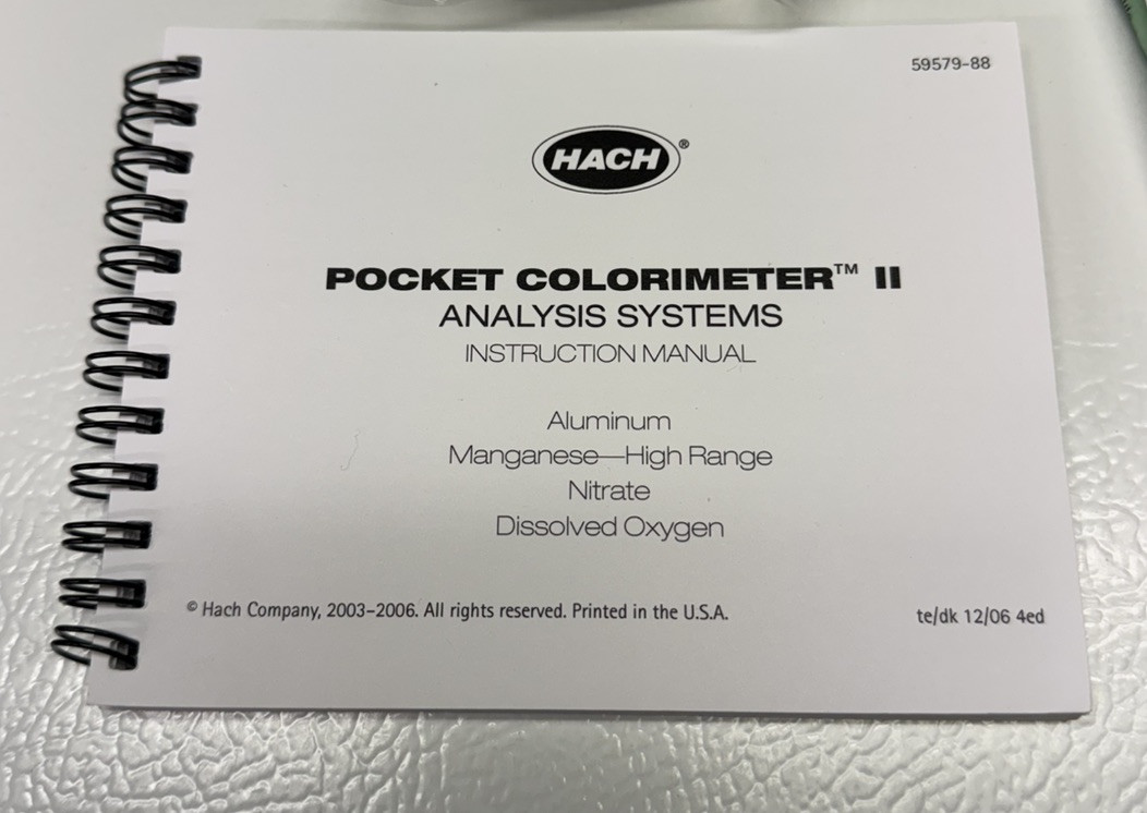 HACH 58700-02 POCKET COLORIMETER II NITRATE TEST KIT COMPLETE