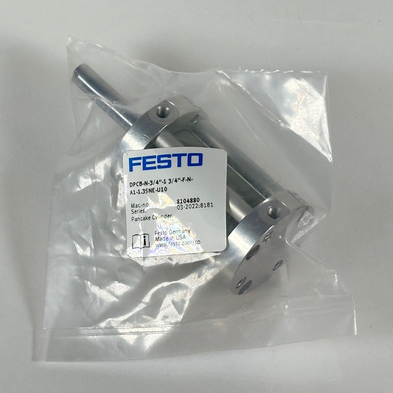 (NEW) Festo 8104880 DPCB-N-3/4”-1 3/4”-F-N-A1-1.35NE-U10 Compact Cylinder