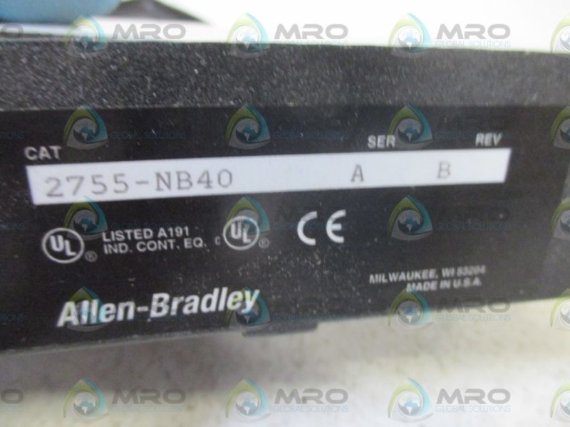 ALLEN BRADLEY 2755-NB40 SER. A ADAPTASCAN WIRING BASE NSNP