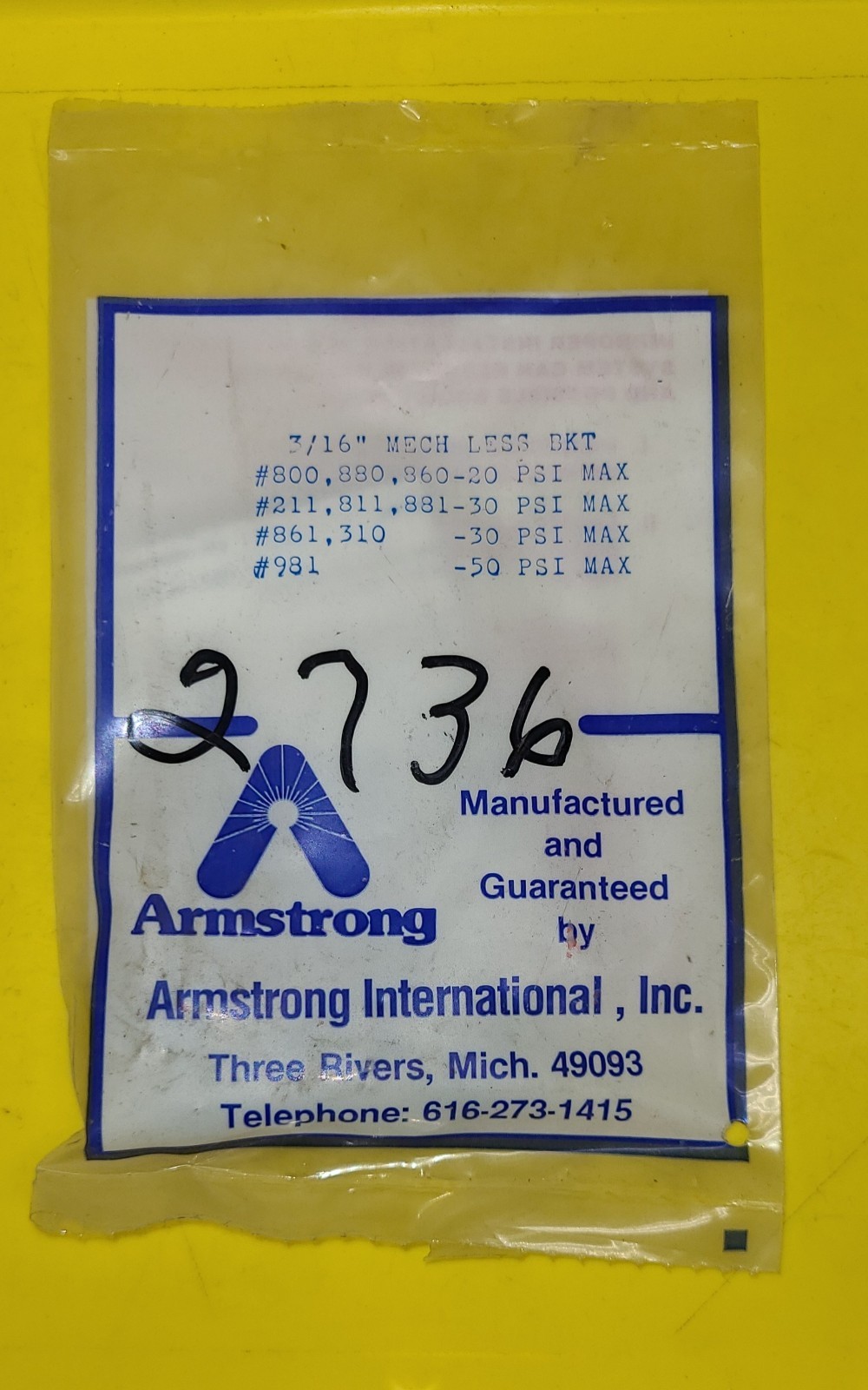 Armstrong 3/16″ MECH LESS BKT Repair Kit 800 880 860 211 811 881 861 310 981