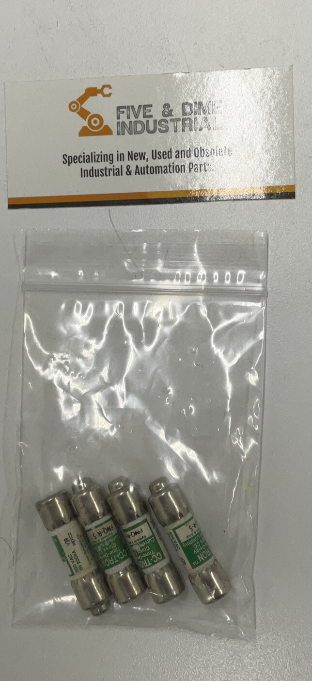 Bussmann CC-Tron FRQ-R-5 Lot of (4) Class CC Time Delay Fuse 5A