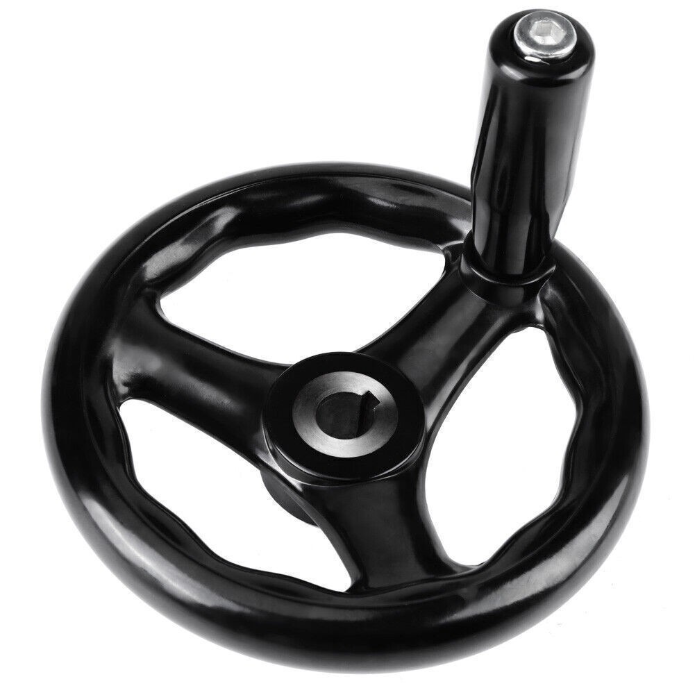 1PC 12*125mm Black Round 3 Spoke Hand Wheel for Lathe Milling Machine
