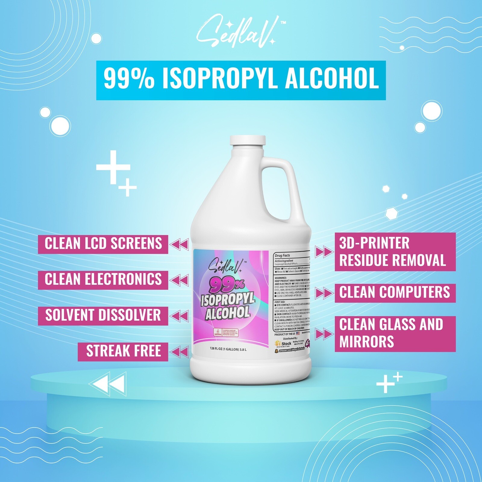 ISOPROPYL ALCOHOL 99% 3 GALLONS 100% PURE