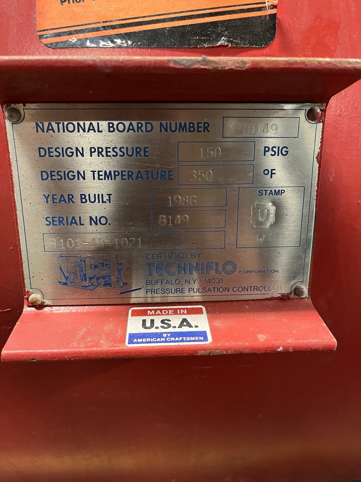 1000 Gal ASME Pressure Vessel Air Receiver Tank 4’x10’ 150 PSI 6” Flange 2” FPT