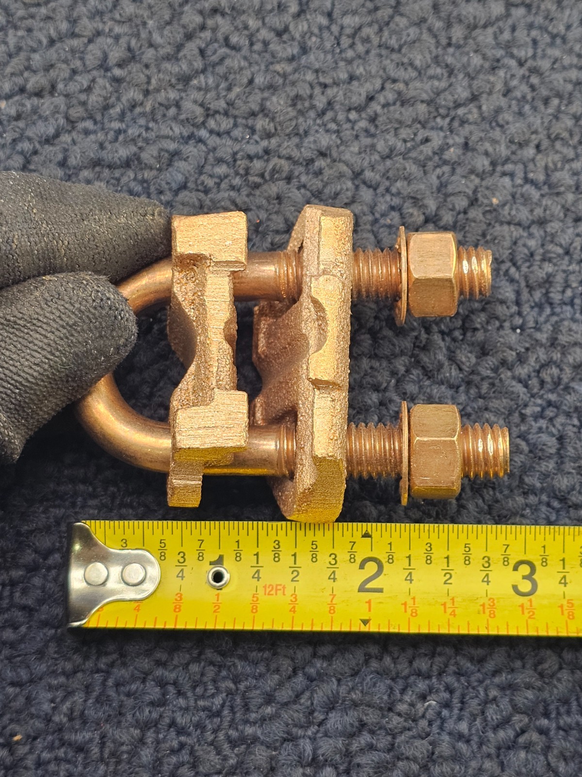 Burial Grounding Connector, Copper Alloy 4 SOL-2/0 STR 1/2 ROD 1/4 IPS