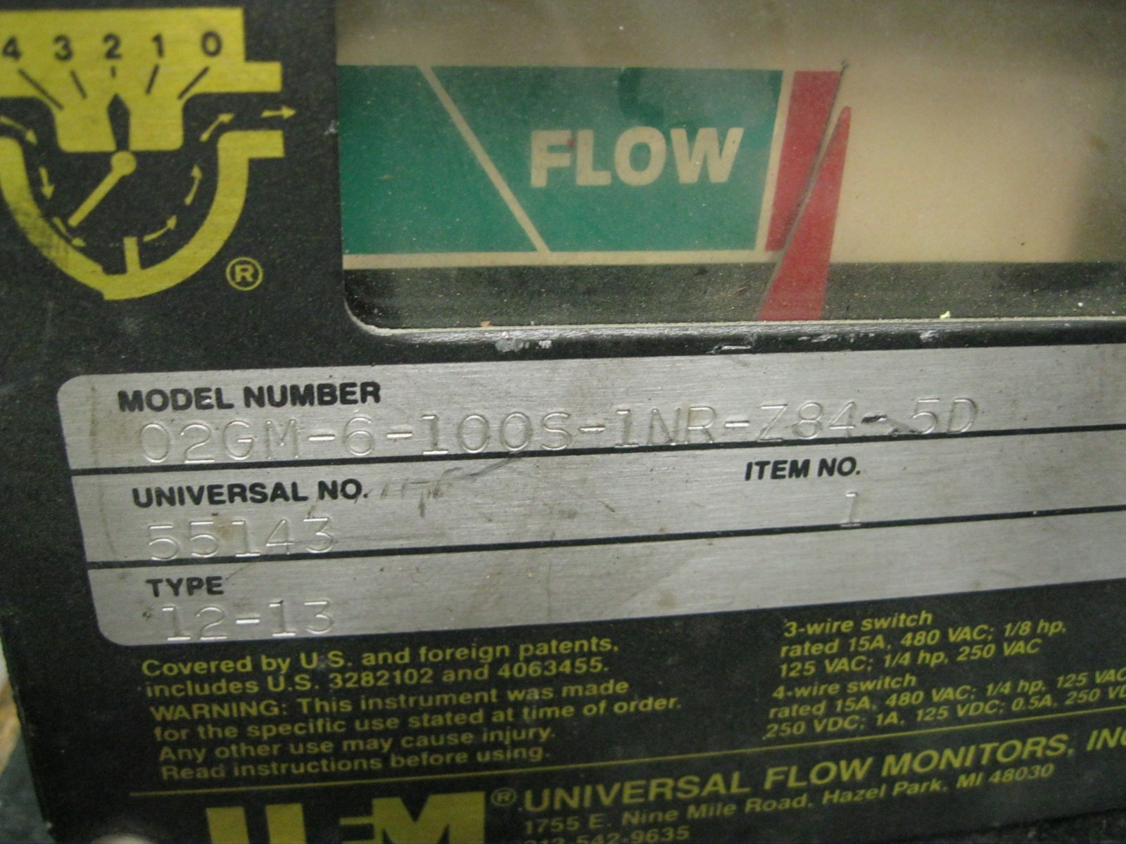 Universal Flow Monitors 02GM-6-100S-1NR-Z84-5D Universal Flow Rate Indicator