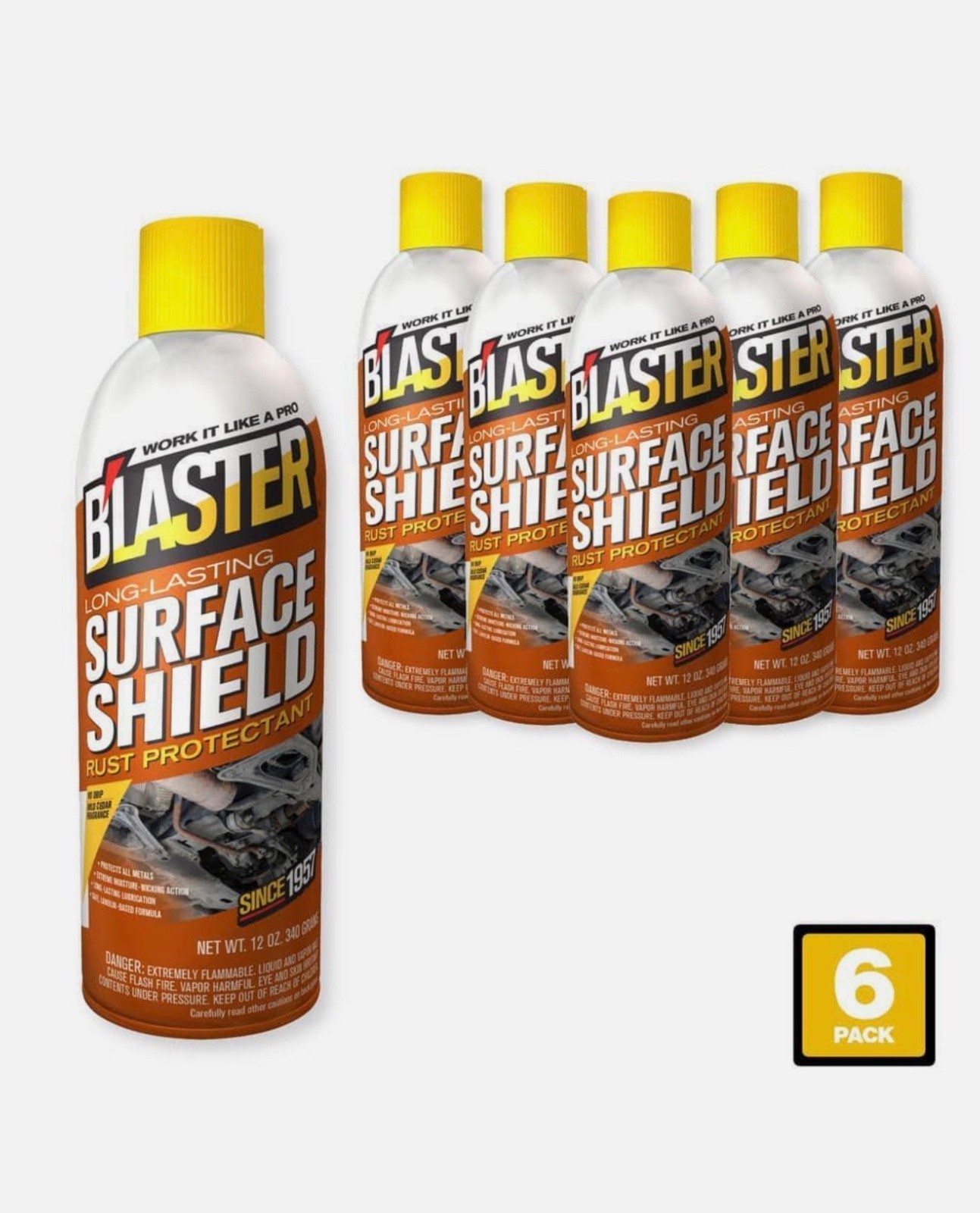 Blaster Surface Shield Corrosion Protection Long Lasting 12 Oz. Spray Pack Of 6