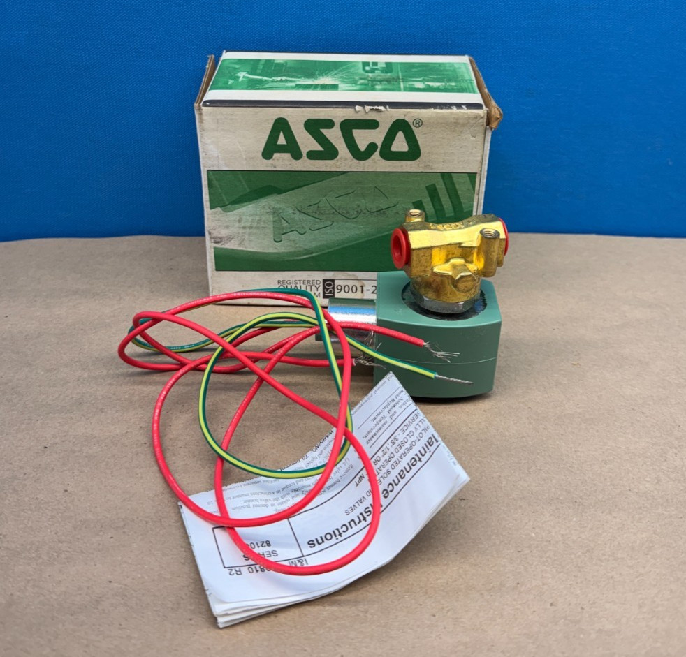 ASCO 8262H022 Red Hat Solenoid Valve 24VDC 1/4″ NPT Brass Shutoff Valve