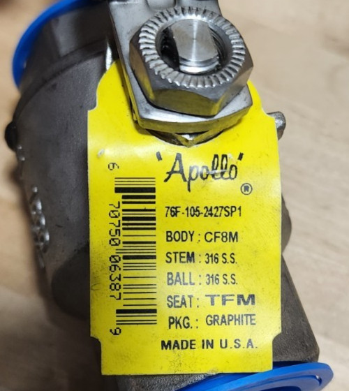 Apollo 1″ Ball Valve 76F-105-2427SP1 CF8M 1000 CWP 316 SS *PS