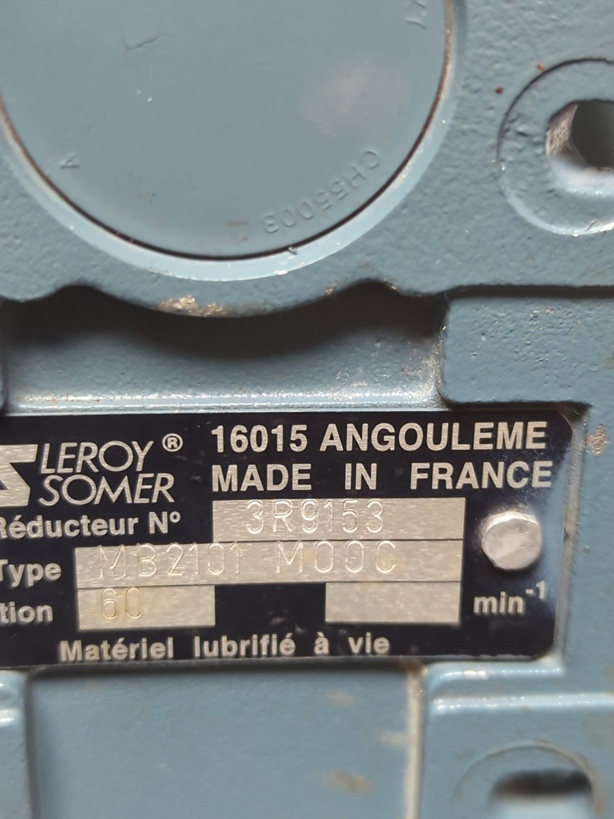LEROY SOMER,3LS63-3R9153,MOTOR & GEAR REDUCER PRE-OWNED