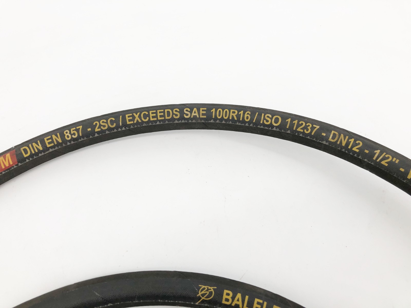 New Balflex DIN EN 857-2SC Hose SAE 100R16 DN12 1/2″ 4000psi 98″ L – No Box