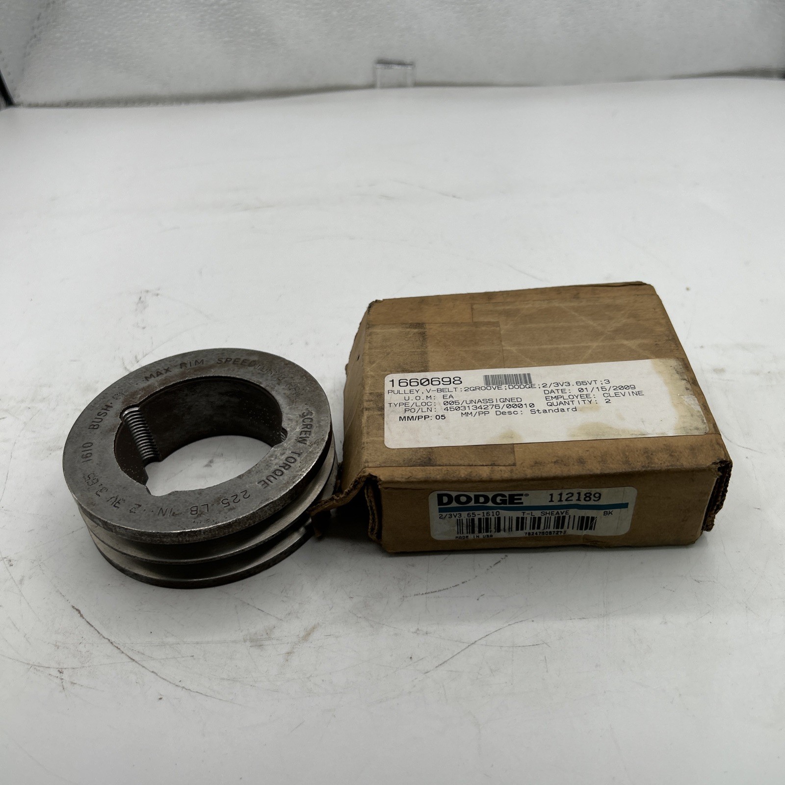 DODGE 2/3V3.65-1610 112189 T-L SHEAVE See Pics