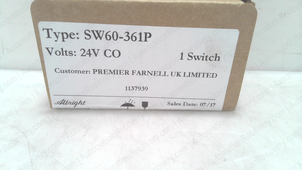 ALBRIGHT SW60-361P, CONTACTOR / STARTER, NEW #351725