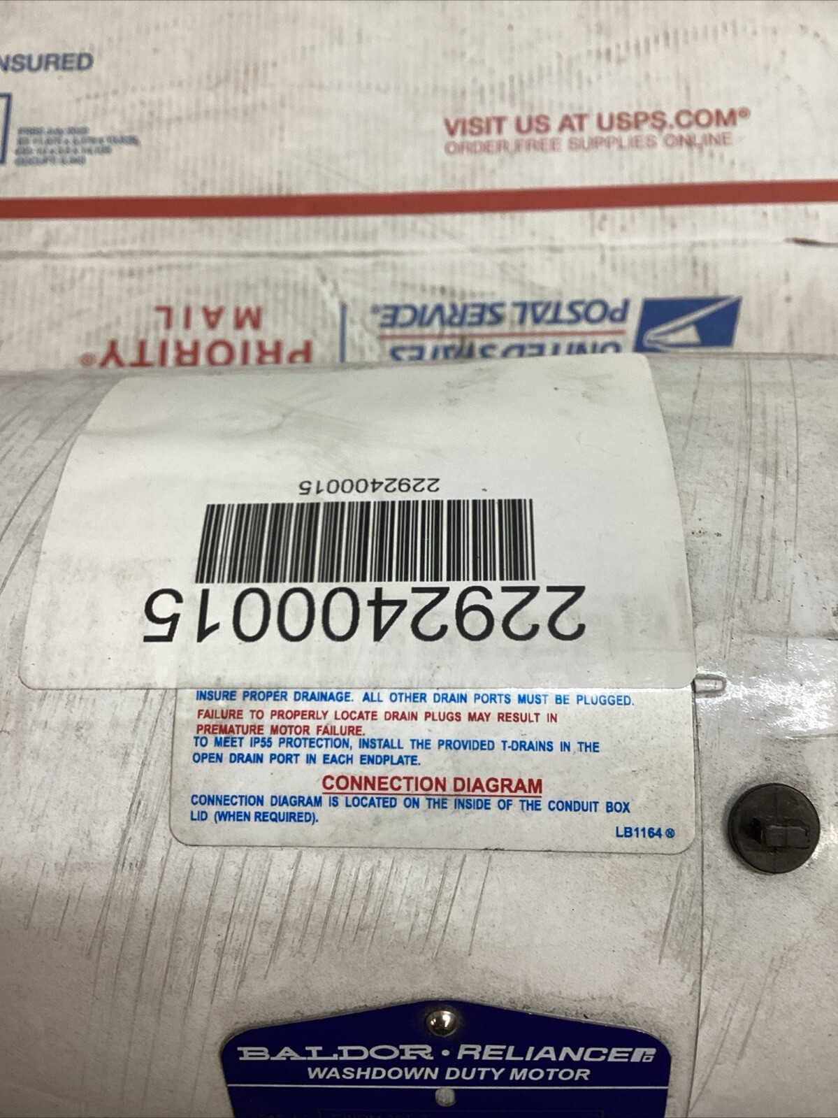 BALDOR RELIANCE CWDM3557 1.5HP WASHDOWN ELECTRIC MOTOR 1140RPM FRAME 56C ED4U