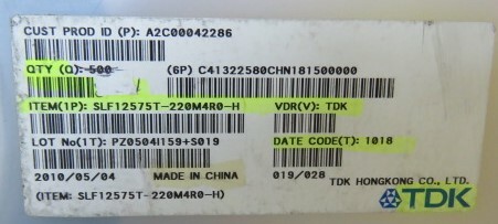 TDK SLF12575T-220M4R0-H Qty of 56 per Lot INDUCTOR 22UH 4A 20% SMD;Shielded Wir
