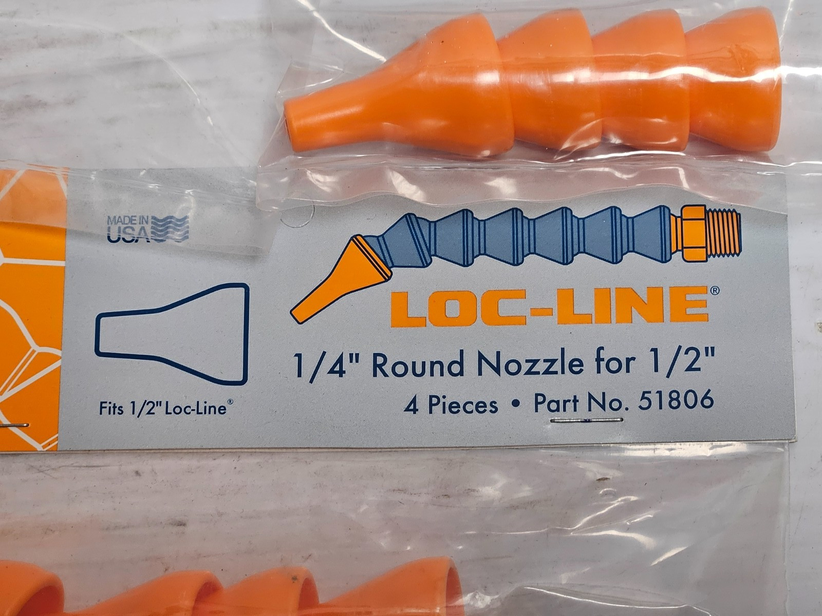 Lot of 12 Loc-Line 51806 Round Coolant Hose Spray Nozzle 1/4″ For 1/2″