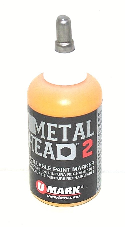 Metal Head 2 Paint Marker 2 Oz Yellow Auto Salvage Industrial Junk Yard Crafts