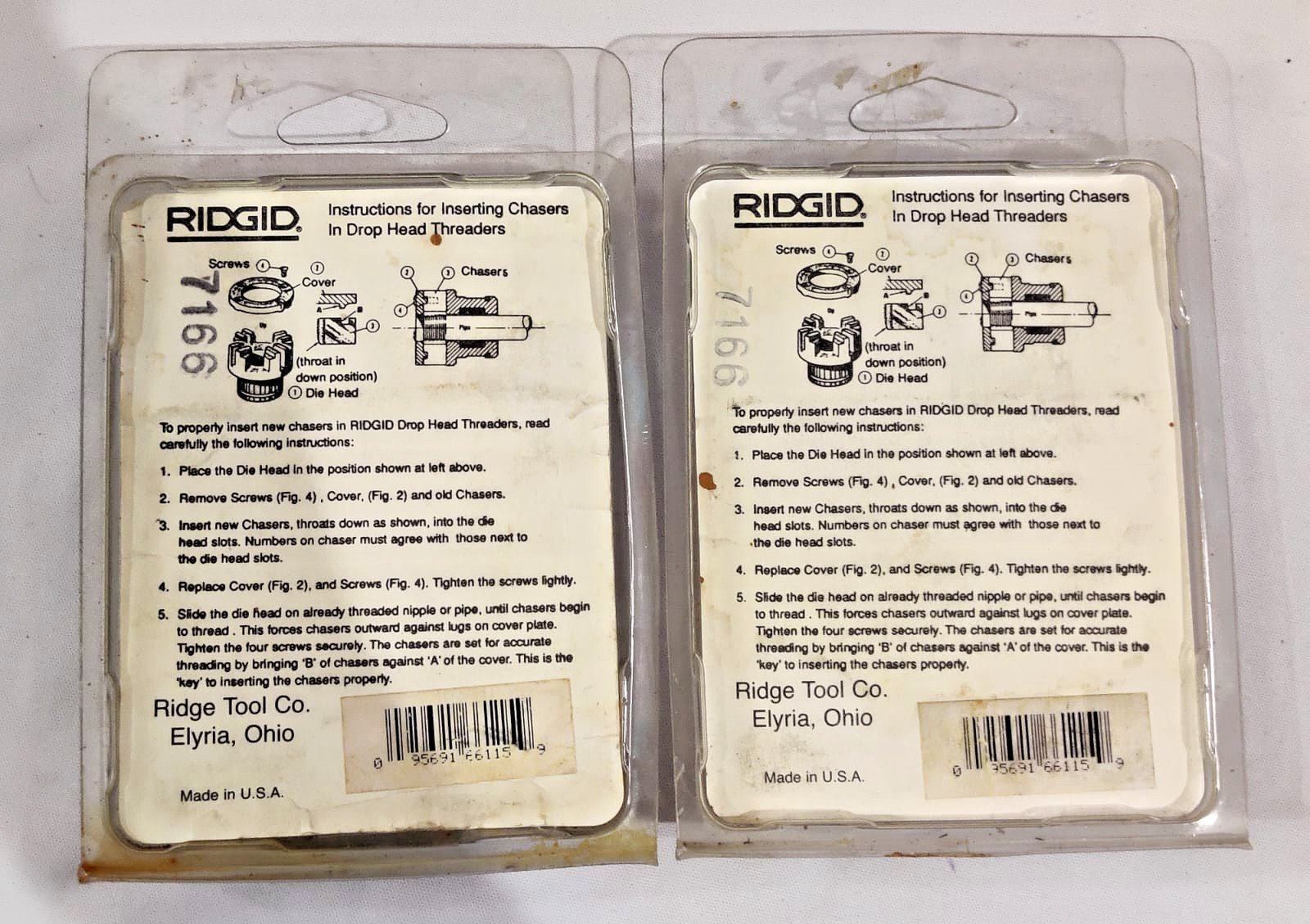 RIDGID 66115 1/4″ BSPT 12R ALLOY PIPE DIES Lot of 2 Pack