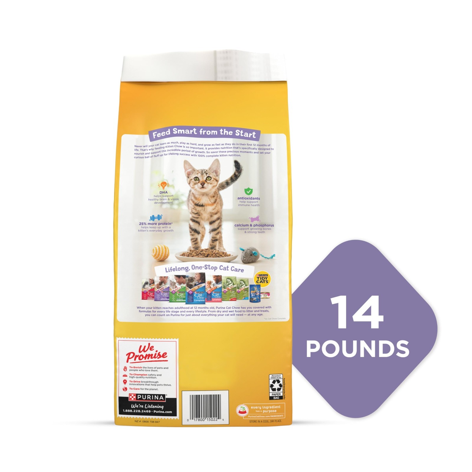 4 Pk – Purina Kitten Chow,Kitten Cat Dry Food,Chicken, Healthy Development, 14lb