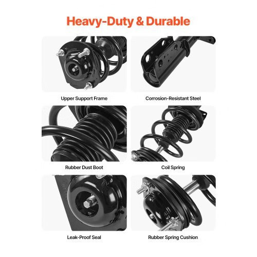 Front Shock Absorber Strut Assembly, 2Pcs Shock and Strut Assembly with Coil Spr